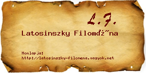 Latosinszky Filoména névjegykártya